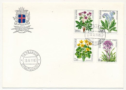 ISLANDE - FDC Série Fleurs 593-96 - 10/2/1983 - Reyjavik - FDC