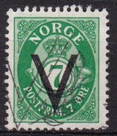 NO036DC – NORVEGE - NORWAY – 1941 – VICTORY OVERPRINT ISSUE With WM – SC # 211 USED 5 € - Oblitérés