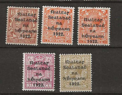 1922 MNH Ireland Mi 14-23-IV (both Types Of 2d) SG 10-15 Postfris** - Ongebruikt