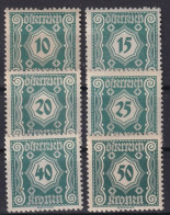 AUSTRIA 1922 - MLH/MNH - ANK 112-117 - PORTO - Strafport