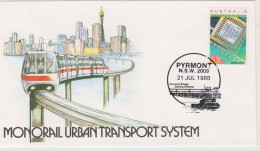 Australia 1988 Monorail  Pyrmont Postmark, Souvenir Cover - Brieven En Documenten
