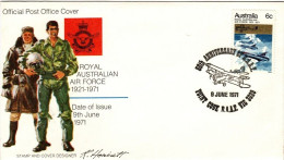 Australia PM 356  1971 50th Anniversary Royal Air Force,Point Cook Postmark Souvenir Cover - Lettres & Documents