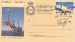 Australia PMP 366 1988 R.A.A.F. Richmond Carried Aerogramme By Hercules Aircraft, Souvenir Cover - Brieven En Documenten