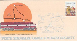 Australia 1980 Opening Of Tarcoola-Alice Spring Railway, Gray Colour - Brieven En Documenten