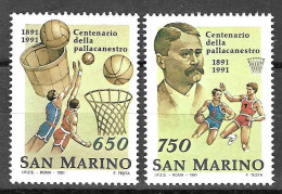 SAN MARINO - 1991 - 100° PALLACANESTRO - SERIE 2 VALORI -  NUOVA MNH** ( YVERT 1271\2- MICHEL 1477\8 - SS 1321\2) - Unused Stamps