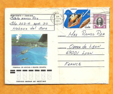 ENVELOPPE  ENTIER POSTAL + TIMBRE CUBA  -SOBRE POSTAL ENTERO + SELLO CUBA - Briefe U. Dokumente