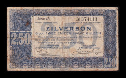 Holanda Netherlands 2,50 Gulden 1938 Pick 62 Serie AR Bc F - 2 1/2 Florín Holandés (gulden)