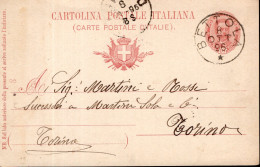 Regno D'Italia (1896) - Intero Postale Da Bettola Per Torino - Revenue Stamps