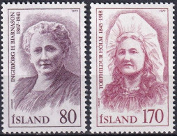 ISLANDIA PERSONAJES 1979 Yv 494/5 MNH - Ungebraucht