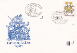 Saint George Slaying The Dragon  COVERS  FDC    CIRCULATED  1991  Tchécoslovaquie - Brieven En Documenten