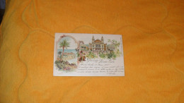 CARTE POSTALE ANCIENNE DE 1900../ CACHETS MONACO PRINCIPAUTE POUR LIEGE + TIMBRES X5..SOUVENIR DE MONTE CARLO..LITHO. - Covers & Documents