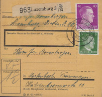 Luxembourg - Luxemburg  -  POSTPACKETE   1943   An Herrn Jos Bohnenberger - 1940-1944 Duitse Bezetting