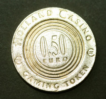 Jeton De Casino Hollandais 2002 "0,50€ Holland Casino" Amsterdam - Pays-Bas - Slot Token - Chip - Casino
