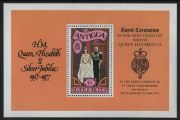 Antigua 1977 MNH Sc 464 $5 QEII, Prince Philip 25th Ann Reign Sheet - 1960-1981 Autonomie Interne