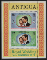 Antigua 1973 MNH Sc 322a Princess Anne, Mark Phillips Royal Wedding Sheet Of 2 - 1960-1981 Autonomia Interna