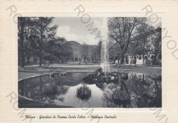 CARTOLINA  TORINO,PIEMONTE-GIARDINI DI PIAZZA CARLO FELICE-STAZIONE CENTRALE-MEMORIA,CULTURA,BELLA ITALIA,VIAGGIATA 1955 - Parken & Tuinen