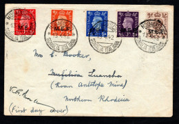 1942 M.E.F. SOMALIA OCCUP. BRIT. BUSTA FDC VIAGGIATA PER LA RHODESIA DEL NORD - Somalie