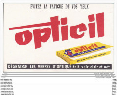 BUVARD  Réf-JP-M-08 (  Avec PUB  )    """"   OPTICIL  """"""     Dégraisse Les Verres D&acute Optique - Pulizia