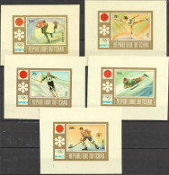 Tchad 1972, Olympic Games In Sapporo, Skiing, Skating, Ice Hockey, 5BF IMPERFORATED - Kunstschaatsen