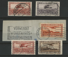 SARRE POSTE AERIENNE N° 1 + 2 + 5 + 6 + 8 (Mi 126; 127; 195; 196; 198) Cote 47 € Oblitérés. - Used Stamps