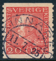 Sweden Suède Sverige: 20ö Red Gustav V Profile Left, Cancel KINNARED 11.7.25 (DCSV00424) - 1920-1936 Coil Stamps I