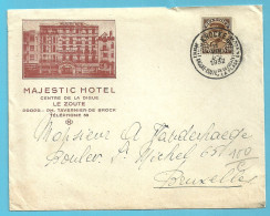 341 Op Geillustreerde Brief MAJESTIC HOTEL / LE ZOUTE Met Stempel KNOCKE - 1931-1934 Képi