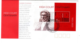 Australia 2003 High Court Centenary Miniature Sheet, FDI - Bolli E Annullamenti