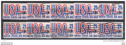 U.S.A.:  1968/71  AIR  MAIL  -  21 C. USED  STAMPS  -  REP.  10  EXEMPLARY  -  YV/TELL. 72 - 3a. 1961-… Oblitérés