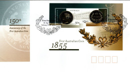 Australia 2005  150th Anniversary Of The First Australian Coin,MS,Sydney Postmark,FDI - Marcophilie