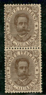 Regno - Umberto I - 1889 - 40 Cent Umberto I (45) - Coppia Verticale - Gomma Bruna Integra - Autres & Non Classés