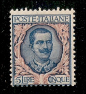 Regno - Vittorio Emanuele III - 1901 - 5 Lire Floreale (78) - Gomma Integra - Autres & Non Classés