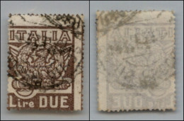 Regno - Vittorio Emanuele III - 1923 – 2 Lire Marcia Su Roma (145 Varietà Ea) Usato – Dentellatura Spostata – Non Catalo - Autres & Non Classés