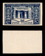 Regno - Saggi - 1922 - Prove - 80 Cent Mazzini (P130) Su Cartoncino Patinato - Sempre Senza Gomma (800) - Autres & Non Classés