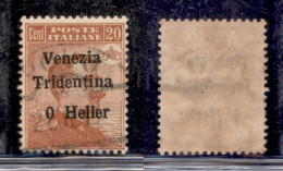 Occupazioni I Guerra Mondiale - Trentino-Alto Adige - 1918 - 20 Heller Su 20 Cent Michetti  (30c) - Senza 2 - Usato (150 - Otros & Sin Clasificación