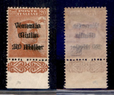 Occupazioni I Guerra Mondiale - Venezia Giulia - 1919 - 20 Heller Su 20 Cent (31b) Bordo Foglio Con Doppia Soprastampa - - Other & Unclassified