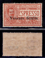 Occupazioni I Guerra Mondiale - Venezia Giulia - 1919 - 25 Cent Espresso (1) - Gomma Originale Con Invisibile Traccia Di - Other & Unclassified