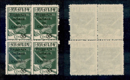 Occupazioni I Guerra Mondiale - Veglia - 1920 - 55  Cent Su 5 (10) - Quartina Con Resti Di Doppia Dentellatura In Vertic - Otros & Sin Clasificación