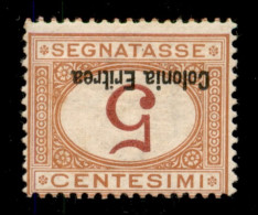 Colonie - Eritrea - 1920 - 5 Cent (14a) - Cifre + Soprastampe Capovolte - Gomma Originale - Fiecchi + Diena (750) - Otros & Sin Clasificación