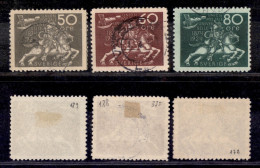 EUROPA - SVEZIA - 1924 - 50+60+80 Ore Cinquantenario UPU (168w/170w) - 3 Valori Della Serie - Usati (120) - Otros & Sin Clasificación