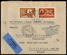 EUROPA - SVIZZERA - 1929 (16 Agosto) - Basilea Bruxelles Rotterdam - Aerogramma Per Noordwijk - Otros & Sin Clasificación