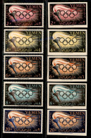 OLTREMARE - YEMEN - 1960 - Nord Yemen - Olimpiadi Roma (200/204 A + B) - Serie Complete Dentellati + Non Dentellati - Other & Unclassified