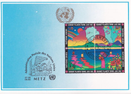 Nations Unies Genève. Carte Postale 1992 YT 227-228 229 230 Oblitérés 1er Jour - Cartes-maximum