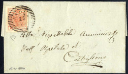 Cover Asola, (LO Punti 4) Lettera Del 25.6.1856 Per Castiglione Affrancata Con 15 C. Rosa Carta A Macchina, Firmata ED,  - Lombardije-Venetië