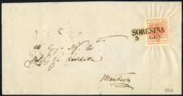 Cover Soresina, SD Punti 4, Lettera Del 5.1.1858 Per Mantova Affrancata Con 15 C. Rosa (stampa Secca) III Tipo Carta A M - Lombardo-Vénétie