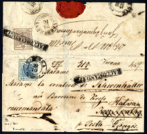 Cover Verona, (2CO E Raccomandata Punti 9), Lettera Raccomandata Del 22.10 Per Hatvan (Austria) Affrancata Con 45 C. Azz - Lombardy-Venetia