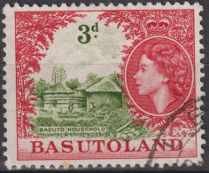 1954 Basutoland ° Mi:GB-BA 49, Sn:GB-BA 49, Yt:GB-BA 49, Basuto Household, Queen Elizabeth II Pictorials - 1933-1964 Crown Colony