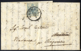 Cover 1850, 45 Cent. Azzurro Ardesia Su Lettera Da Venezia 18.7.1853, Spedita Erroneamente A Mantova E Dirottata A Viada - Lombardy-Venetia