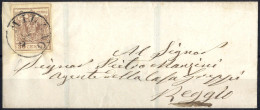 Cover 1850, 30 Cent. III°tipo Bruno Rossiccio Su Lettera Di Lutto Da Milano 4/3 A Reggio (Modena), Cert.Goller, ANK 4Y R - Lombardy-Venetia