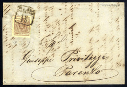 Cover "Venezia", "DA VENEZIA / COL VAPORE / 10 / 10", Annullo Marittimo Del II° Tipo Su 30 Cent., Carta A Macchina, Su L - Lombardije-Venetië