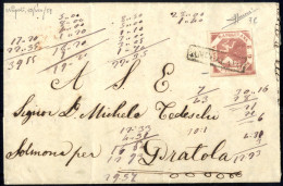 Cover 1859, Lettera Da Napoli Il 18.8 Per Pratola Affrancata Con 2 Gr. III Tavola Con Varietà Di Incisione Angolo Inferi - Neapel